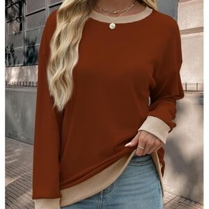 Women's Brown Long Sleeve Top